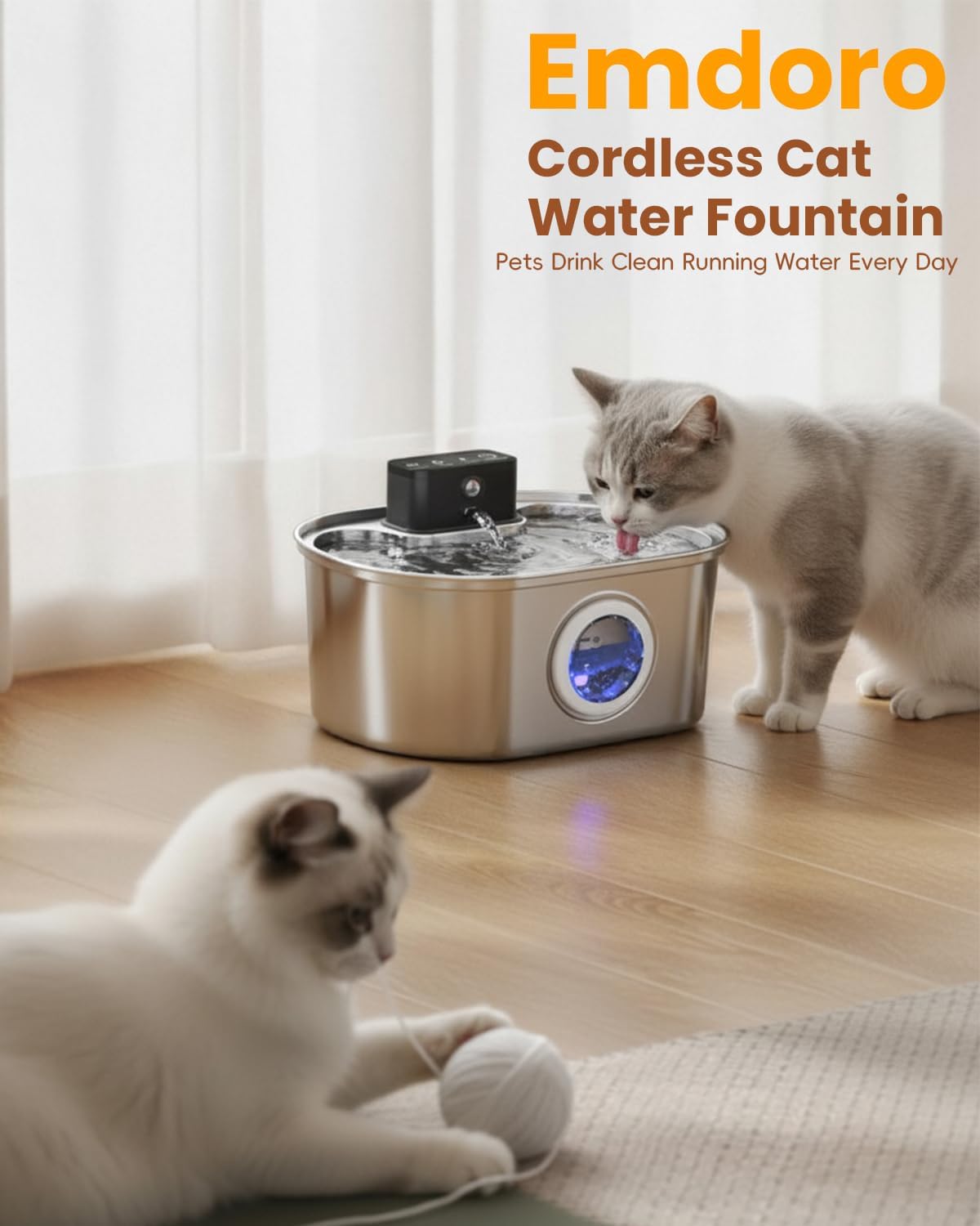 Official 8-Pack Replacement Filters and Sponges (4 Months Set) for 3.2L/108oz Stainless Steel Cat Water Fountain