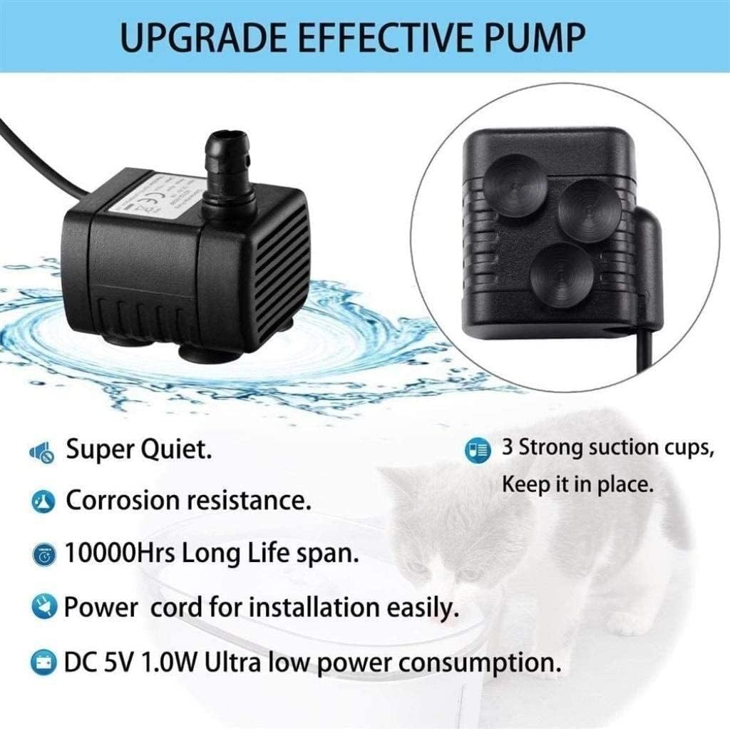 Fountain Portable Automatic Circulation Pet Water Dispenser for Cats Dogs Ceramics Cat Water Fountain for Drinking,UltraQuiet Pump Pet Water Dispenser (Color : Blue) (Brown)