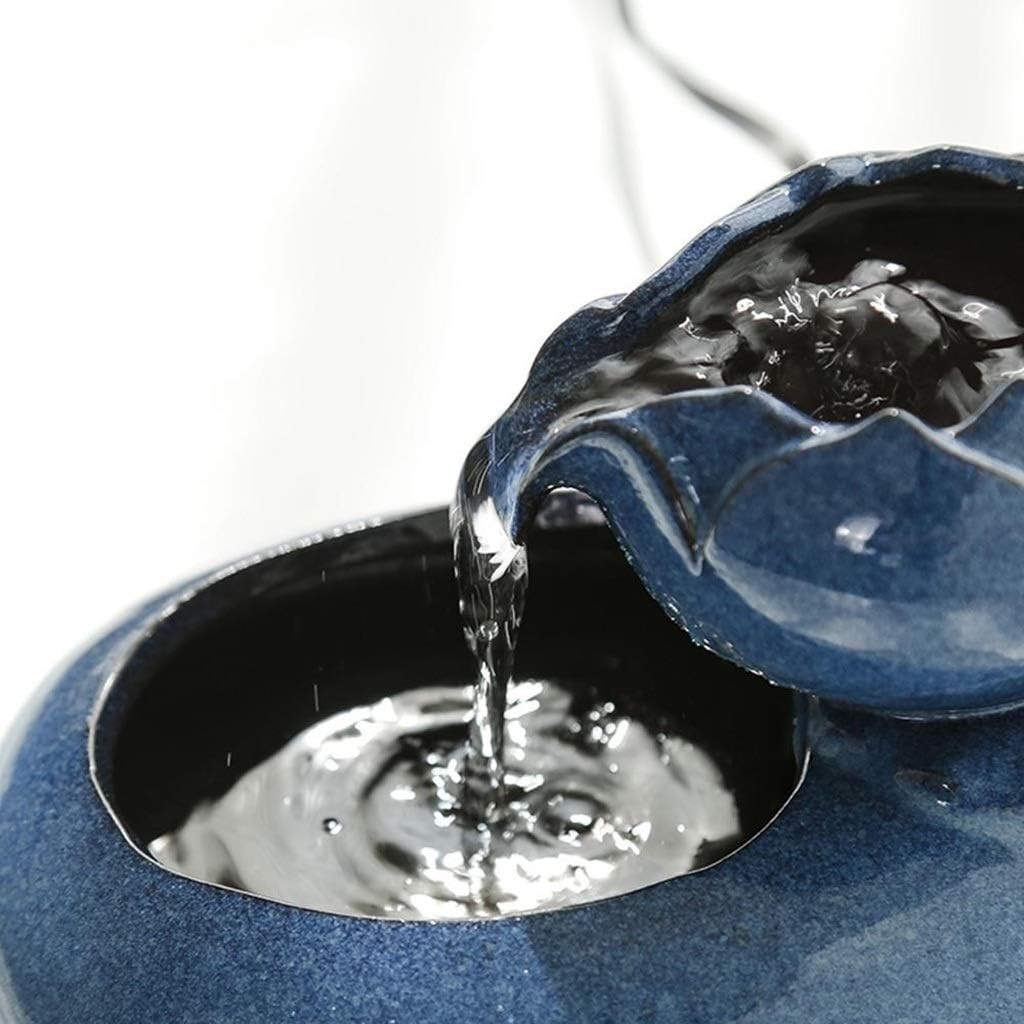 Cat Water Fountain - Safe Portable Pet Water Feeder Ultra-Quiet Automatic Circulation Pet Supplies (Color : Blue) (Brown)