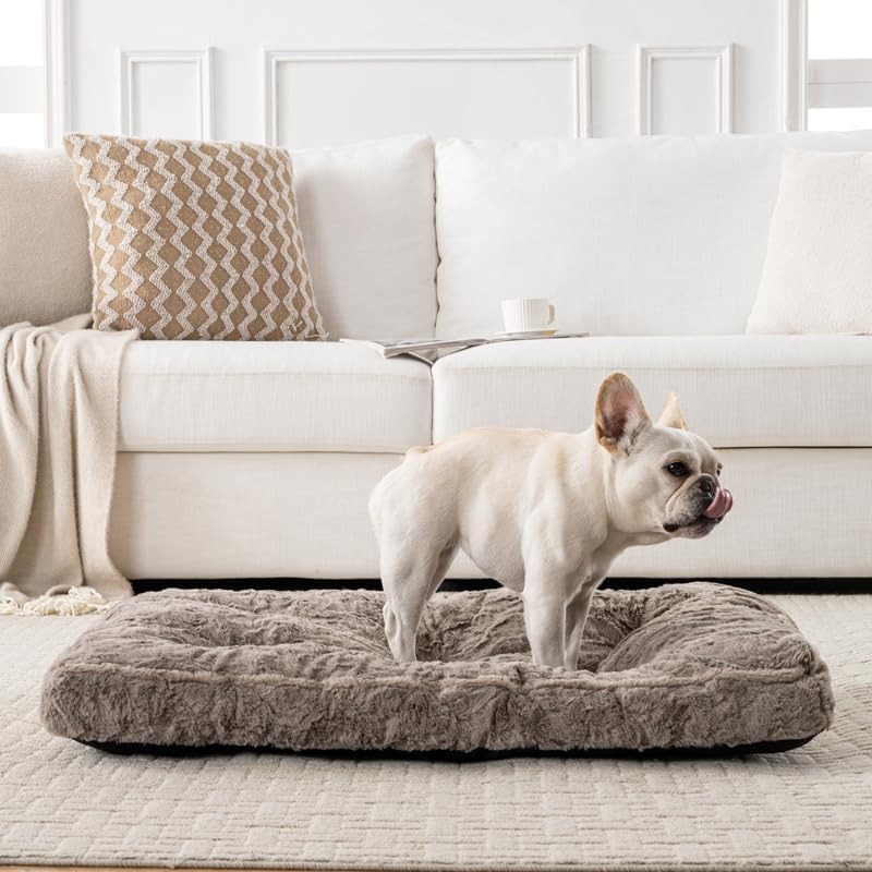 Luxury Cozy Orthopedic Thickened Brown Pet Mat for Dog and Cat, Machine Washable (23" x 18" 2")