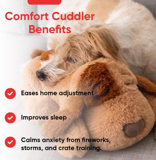 iHeartDogs Heartbeat Puppy Toy - Comfort Cuddler Pillow - Dog Anxiety Toy