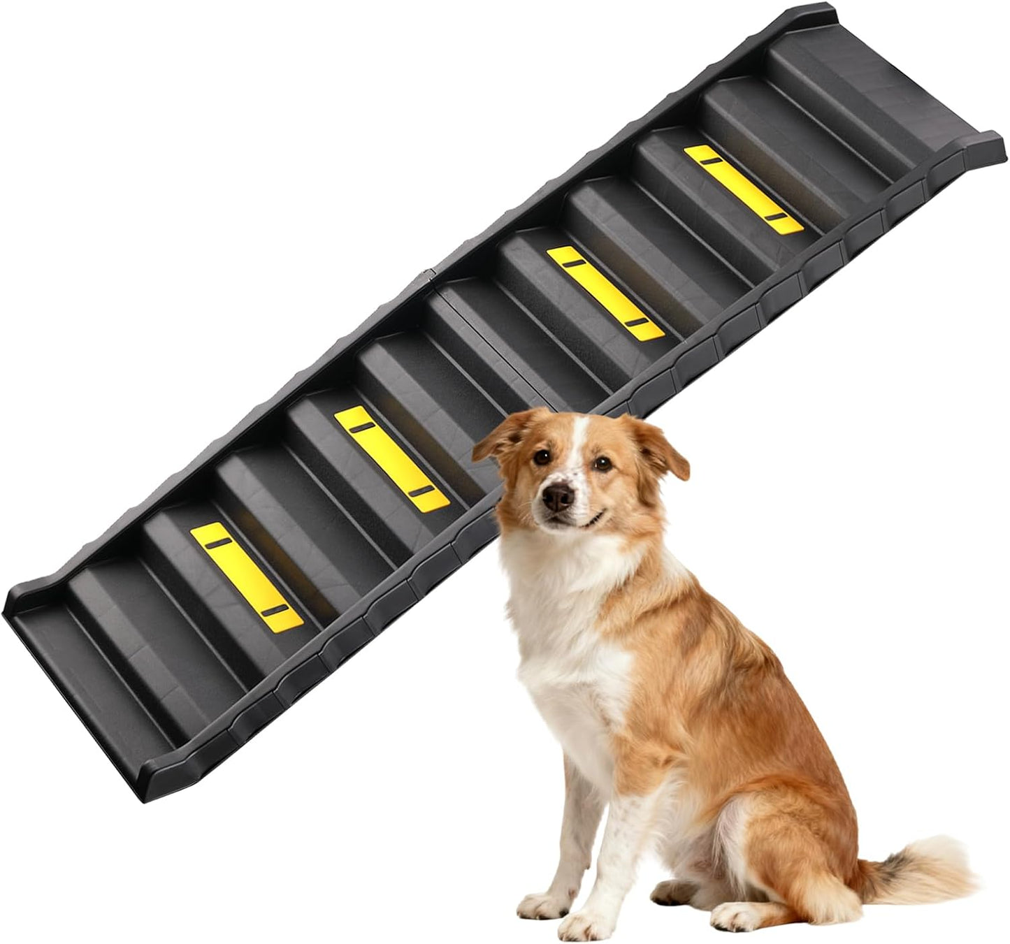 Foldable Dog Ramp for SUVs & Trucks – 61" L x 16" W Non-Slip Surface, Supports 165 lbs, Portable Pet Ramp for Medium & Large Dogs – Lightweight, Easy Storage, Great for Travel