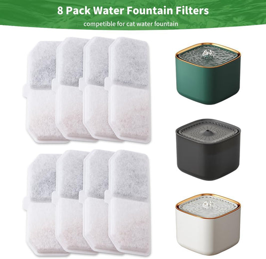 4 Pack Cat Water Fountain Filters,Pet Water's Fountain Filter Replacement Competible with Charcoal Waters Fountains Filter Compatible with Cats Water's Dispenser (4 Filters)