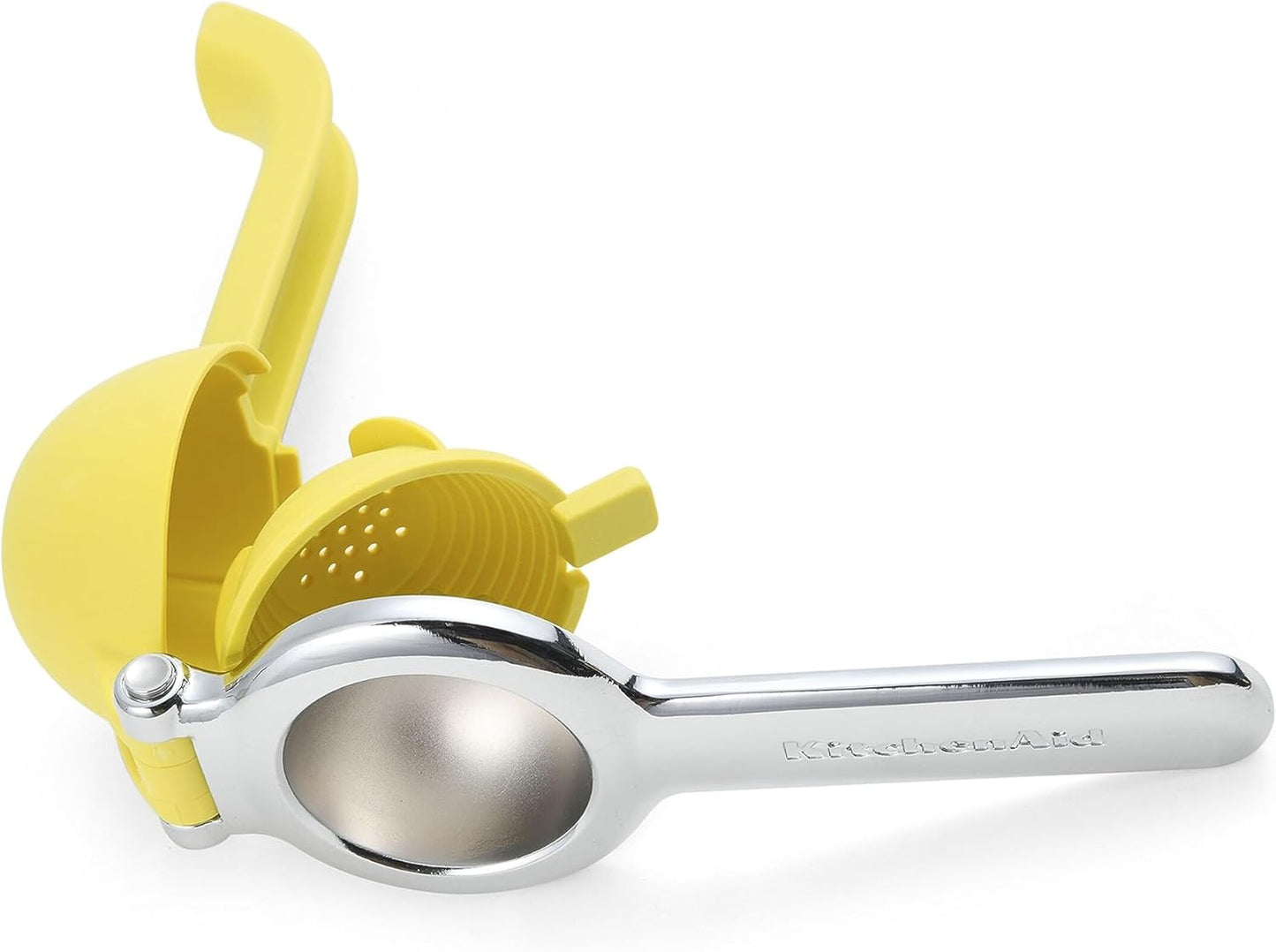 KitchenAid Citrus Juice Press Squeezer for Lemons and Limes with Seed Catcher and Pour Spout, Lemon, 8 Inch
