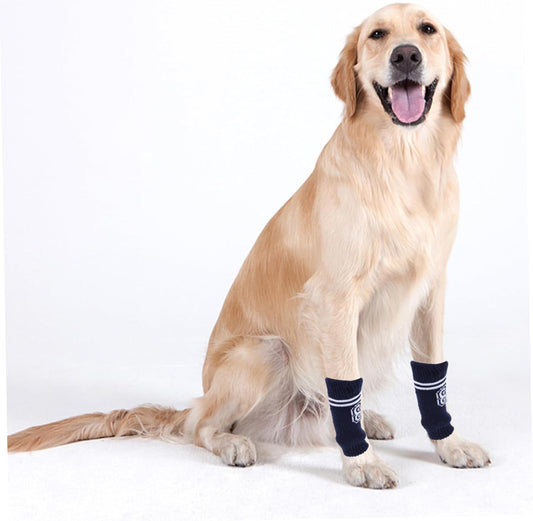 Milisten 4Pcs Dog Leg Covers Non Slip Puppy Socks with Cute Pattern Soft Protective Leggings for Dogs Up to Breathable Pet Leg Warmers for Outdoor and Indoor Use
