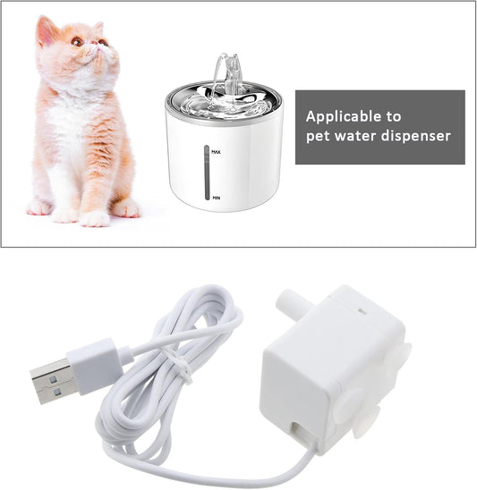 The Lord of the Tools Water Fountain Pump with 1.5M USB Wire Compatible with WF010 WF020 WF030 WF050 for Cats Dogs Aquarium Fish Tank Pet Water Dispenser