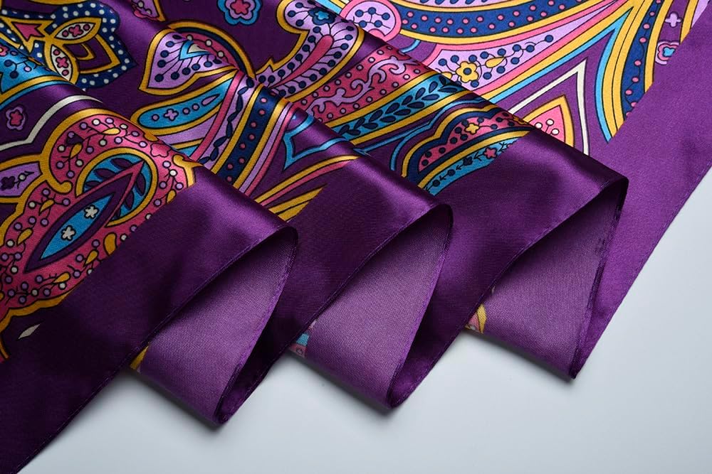 corciova 35x35 Large Square Satin Hair Scarf for Women – Silk-Feel Head Wrap, Night Protection, Fashion Bandana & Headscarf