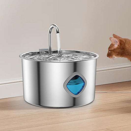 Cat Water Fountain Stainless Steel | 3.2L Cat Fountains for Drinking,Automatic Waterer Pet Feeding Bowl for Small Medium Large Breed Dog Puppy Kitten Drinking Watering Indoor
