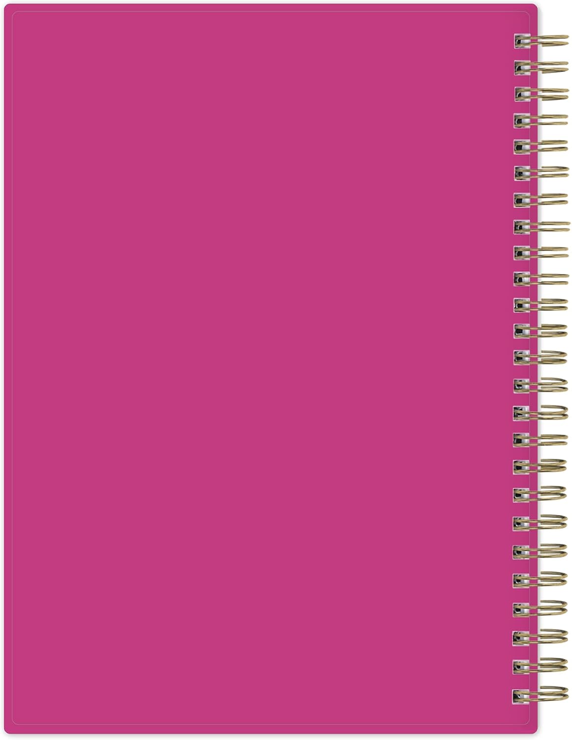Blue Sky Good Vibes Notebook, 160 Lined And Perforated Pages, 5.75" x 8.5", Gold Durable Twin Wire Binding, Flexible Glitter Shaker Cover, Party Dots Pink
