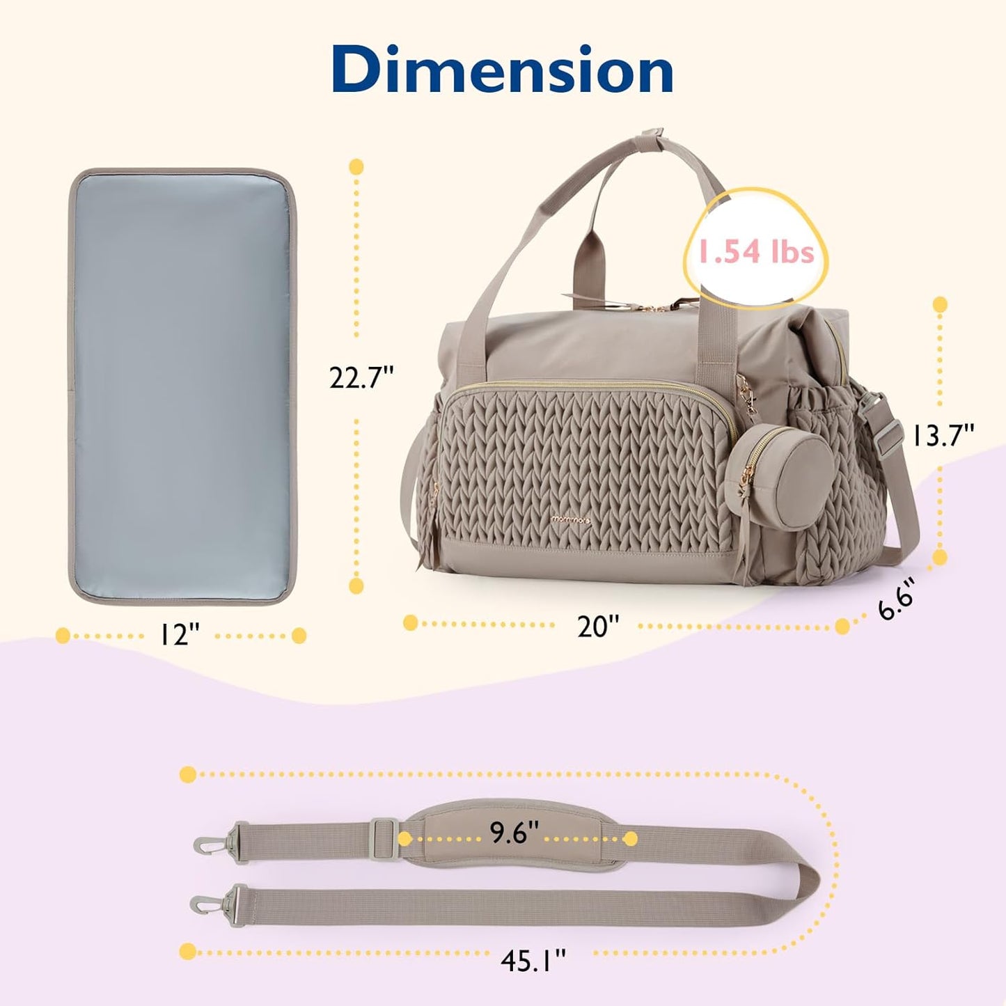 mommore Diaper Bag Tote, Large Capacity Travel Diaper bags, Hospital Bag for Labor Delivery, Baby Bag with Pacifier Case | Hospital Bag, for Labor Delivery, Baby Bag, with Pacifier Case
