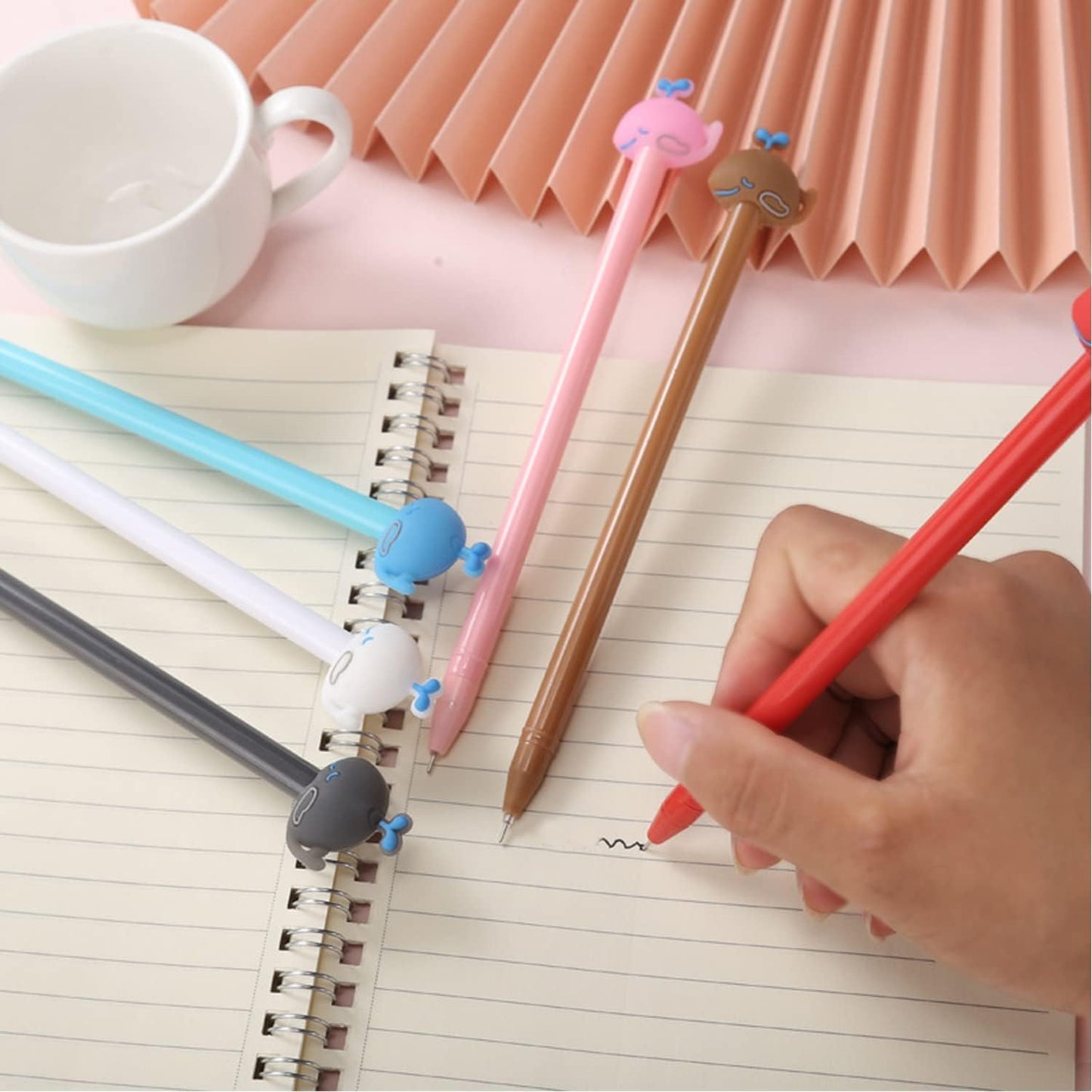 30Pcs Cute Cartoon Gel Black Ink Pens,Random Kawaii Writing Pens,Assorted Styles Pens for School Office Home Student Kids Present