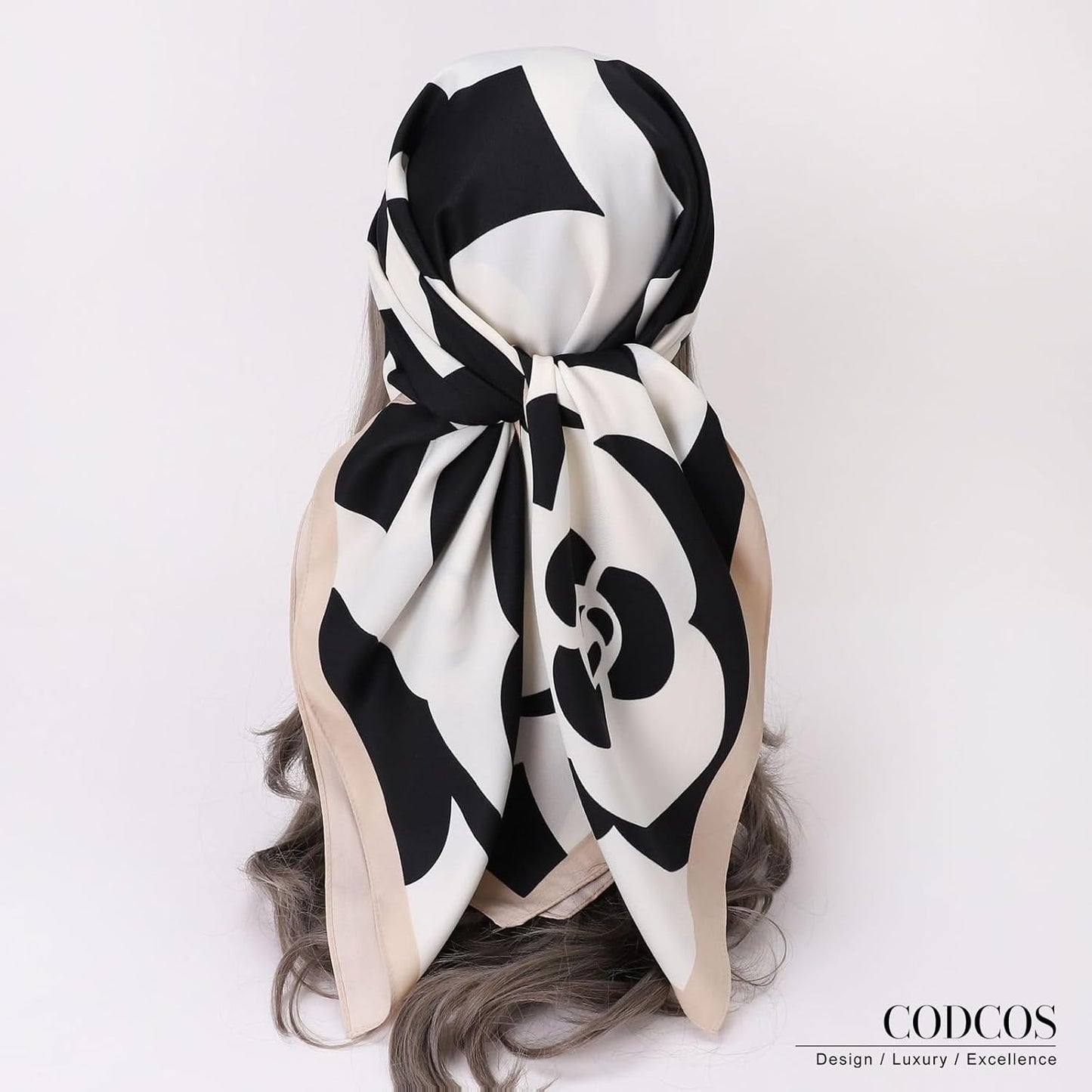 Women's Square Silk Like Head Scarf Large 35 inch Silk Feeling Hair Wrapping Satin Scarves for Sleeping Bandanas