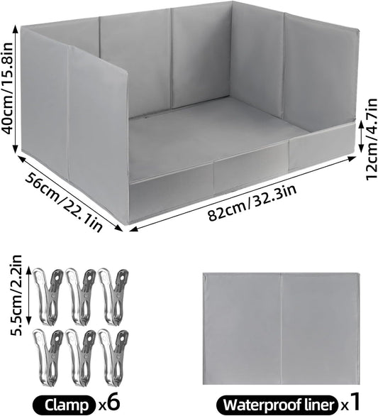 Dog Pee Pad Holder with High Walls, 32.3"x22"x15.7" No-Splash Indoor Dog Potty Box with 6 Clamps, No Assembly Foldable Potty Training Toilet for Large Small Medium Dogs Puppy Potty(Gray2)