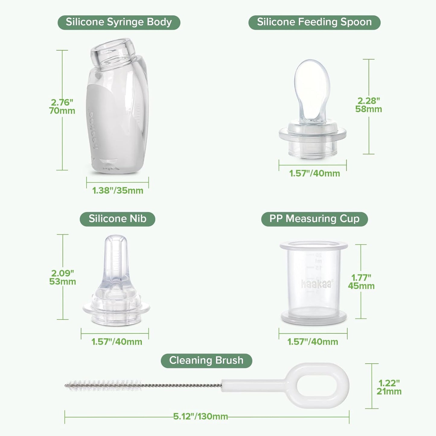 haakaa Penguin Dual Feeding Syringe Set-Baby Medicine Dispenser and Food Dispensing Spoon Feeder,Medical-Grade Silicone