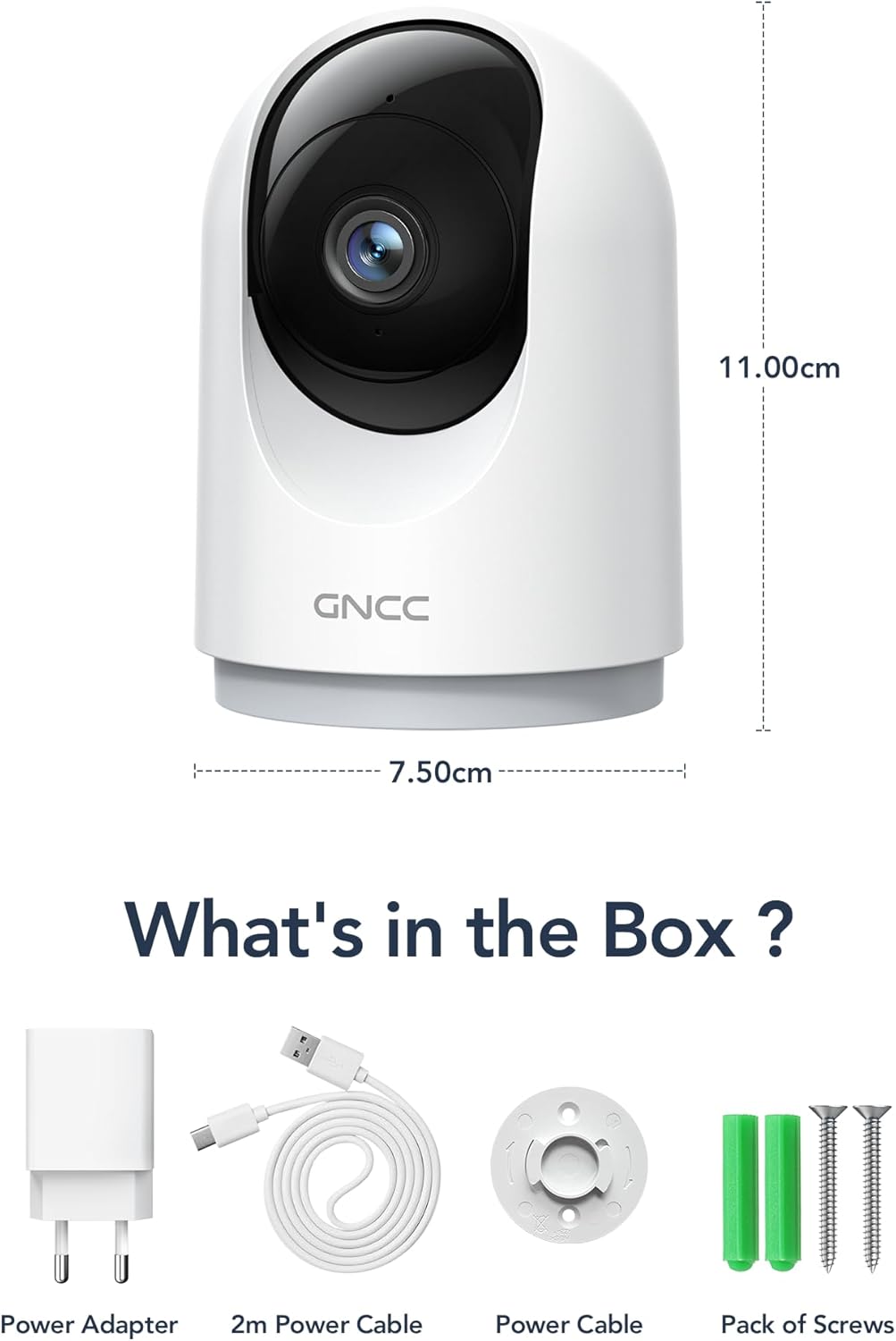 GNCC 2K Security Cameras 4pcs, Home Security Camera Indoor with 360° Motion Detection for Pets/Baby/Dog, Two-Way Audio, Night Vision, 24/7 SD Card Storage, Cloud Storage, Compatible with Alexa