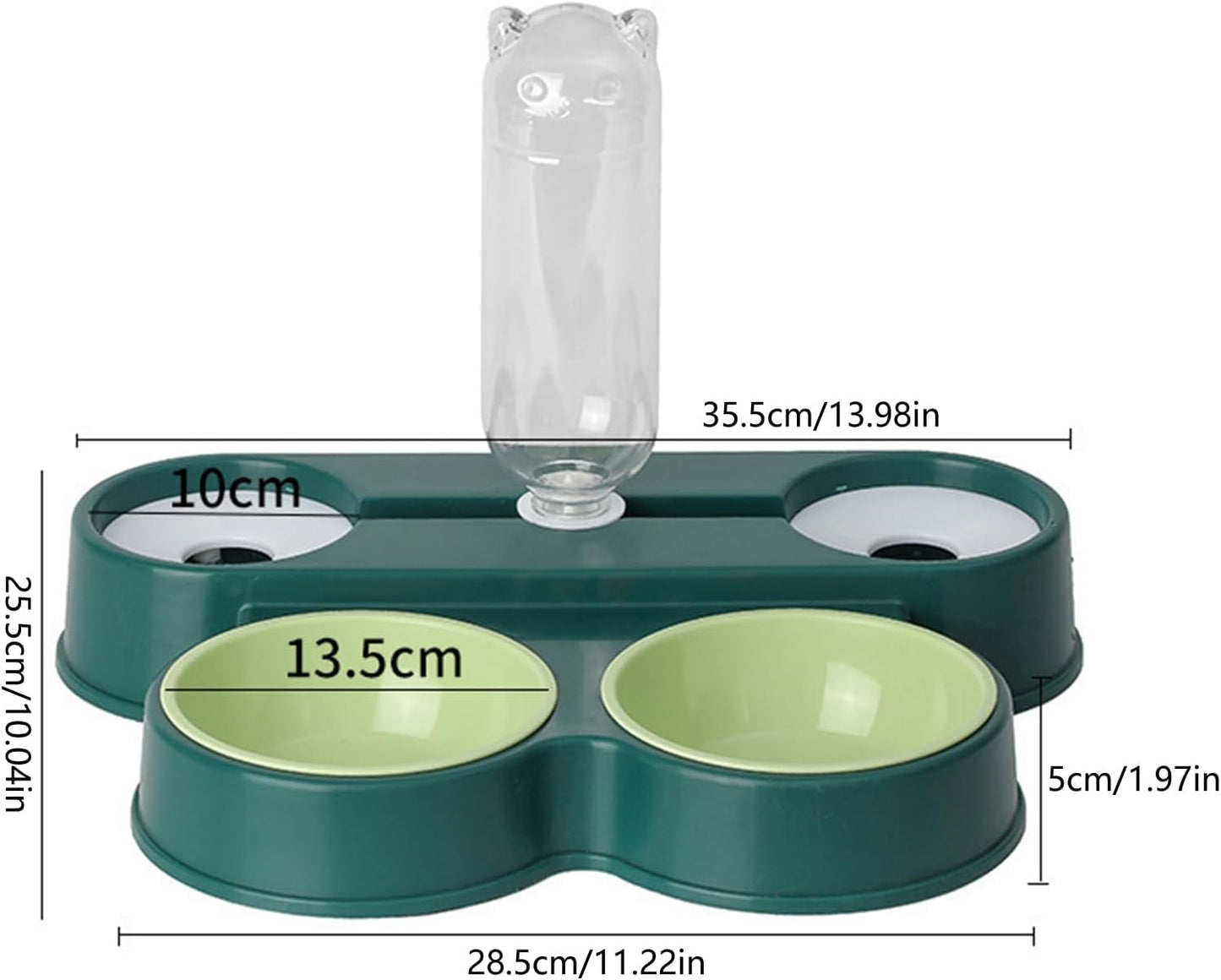 Pet Food Feeders and Waterer Detachable Cats Water Fountain Bowl Food Container Automatic Bowl Supply Pet Water and Food Dispenser Set Large