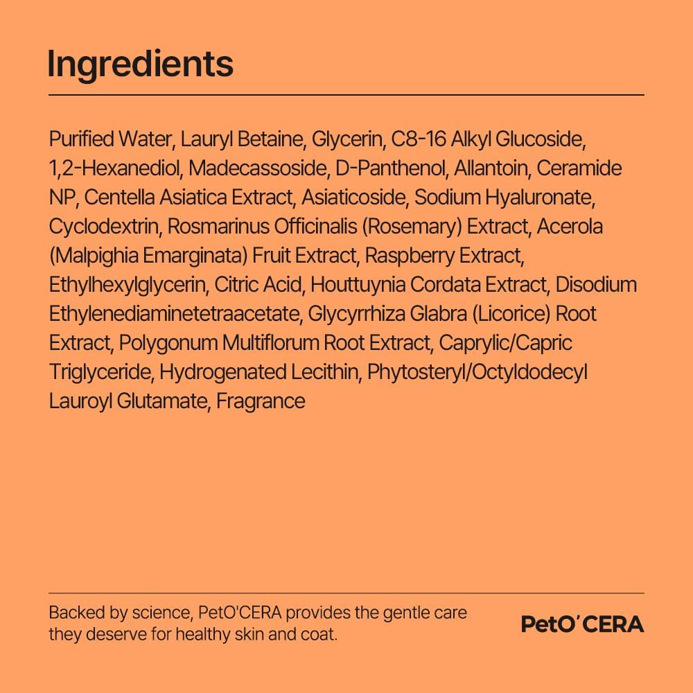 PetO’Cera Waterless Shampoo for Dogs & Cats–No Rinse Foam, Lick-Safe, Itch Relief, Detangles & Moisturizes, Hypoallergenic, Vet-Approved, 5.07oz/150ml