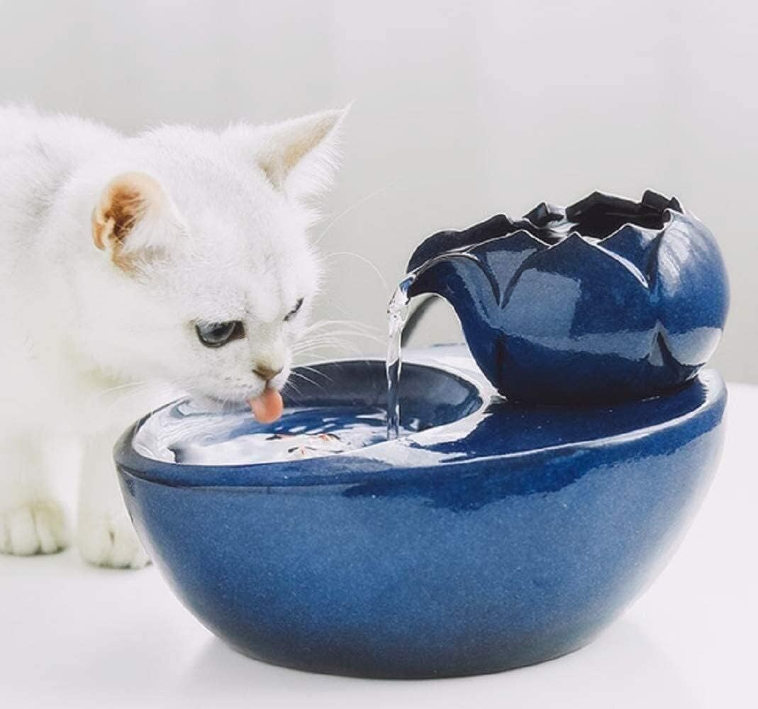 Fountain Cat Water Fountain for Drinking UltraQuiet Ceramics Automatic Circulation Pet Water Dispenser for Cat and Small Dogs Silent Pump Pet Water Dispenser (Size : Style:2)