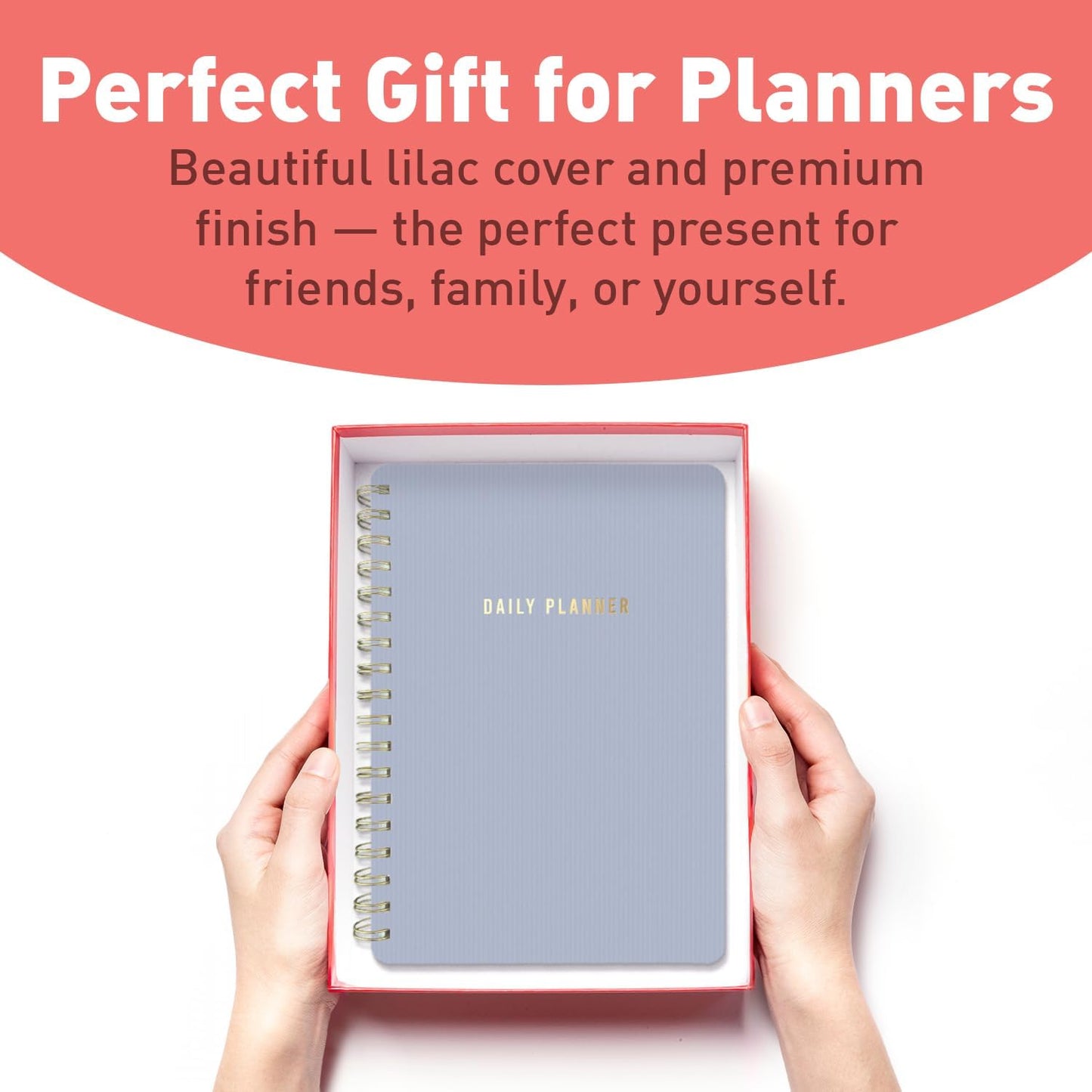 Sweetzer & Orange Daily Planner Notebook – Undated Two-Page Daily Layout with Hourly Schedule, To-Do List, Priorities, and Notes – 6.5" x 9.5" Spiral Bound Productivity Organizer – 160 Pages
