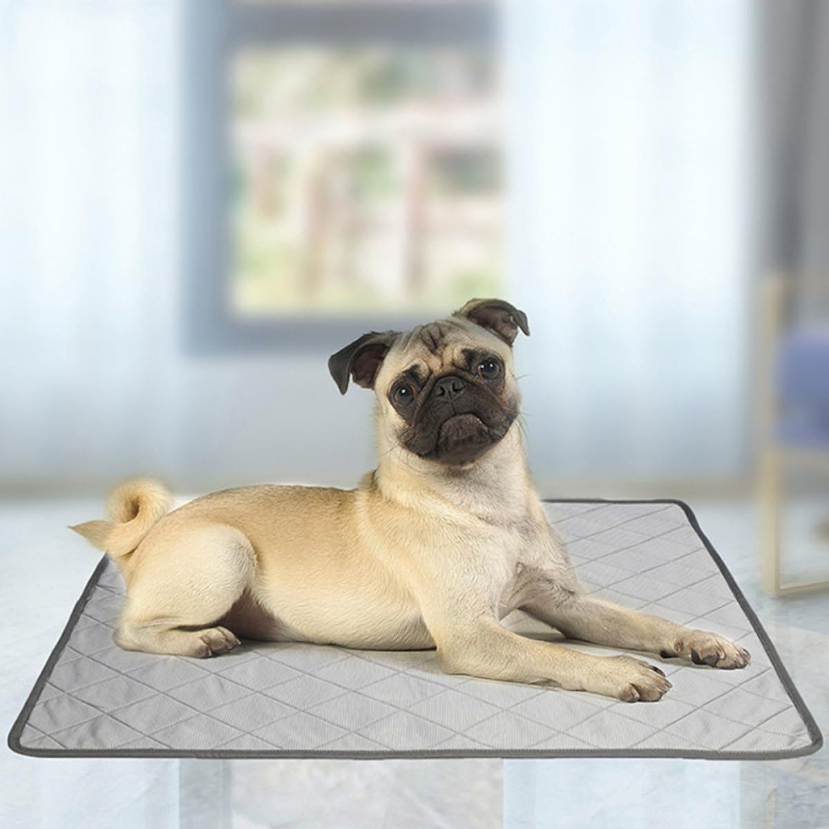 Milisten Large Dog Cooling Mat and Waterproof Urine Pad, Thick Polyester Anti-Slip Summer Cooling Bed Mat for Indoor Use, Fast-Drying Washable Pet Sleep Cushion
