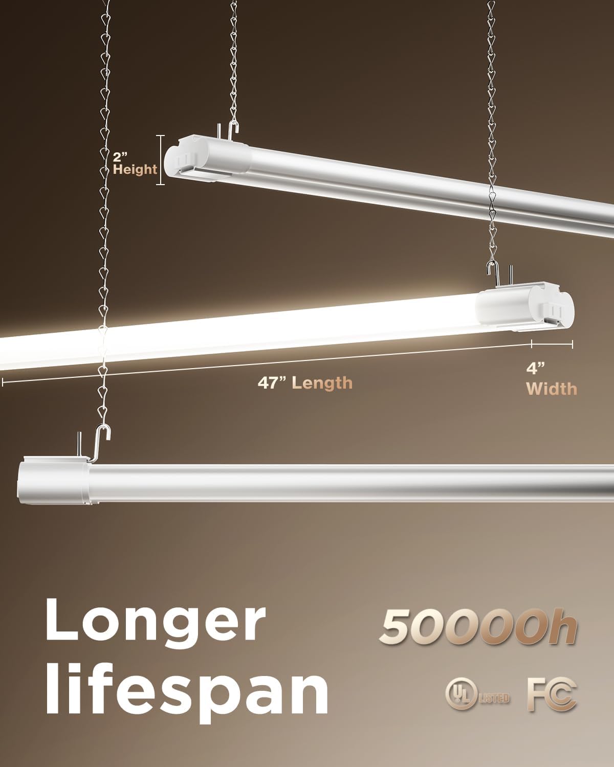 Sunco 10 Pack LED Shop Lights for Workshop 4FT, Linkable Garage Lighting, 4500 LM, 40W (150W Equivalent), 5000K Daylight, Surface + Suspension Mount, 48 Inch Integrated Fixture, White