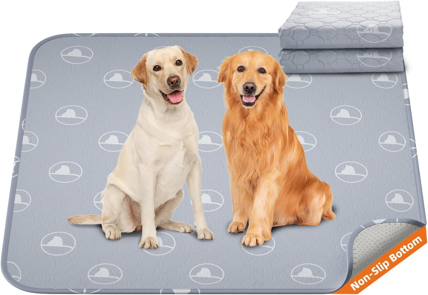 PJYuCien 2 Pack Non-Slip 36"x36" Pet Playpen Mat with 3-Layer Comfort, Reusable and Washable Training Crate Pad, Travel Mat and Sofa Protector for Puppies, Dogs, Cats, Rabbits, and Small Animals, Gray