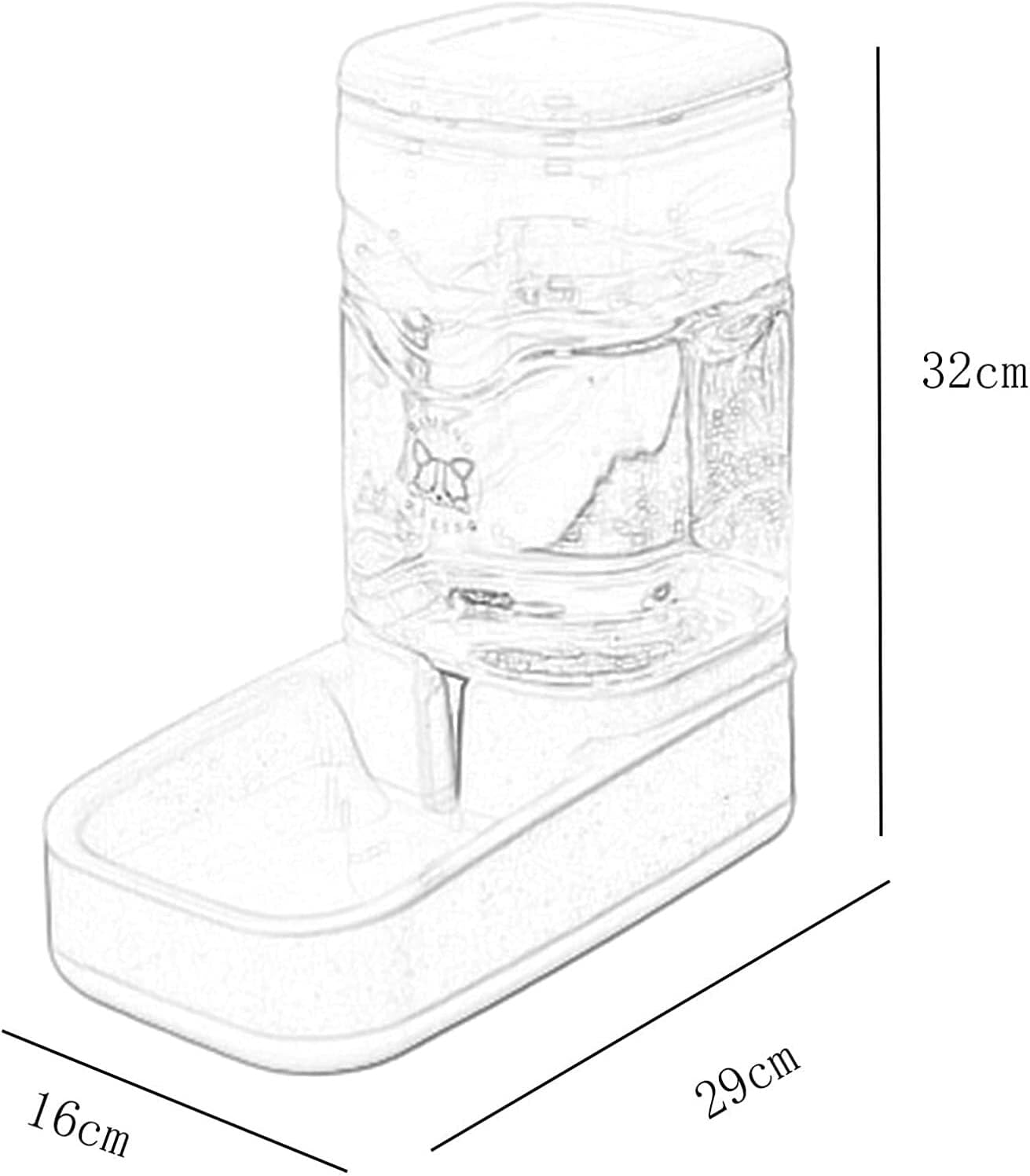 Pet Supplies Cat/Dog High Capacity Feeder and Water Dispenser Set, Unplugged Gravity Pet Feeder,Water Storage Capacity 3.8L, Grain Storage Capacity 3.8L cat Fountain (Water dispensers)