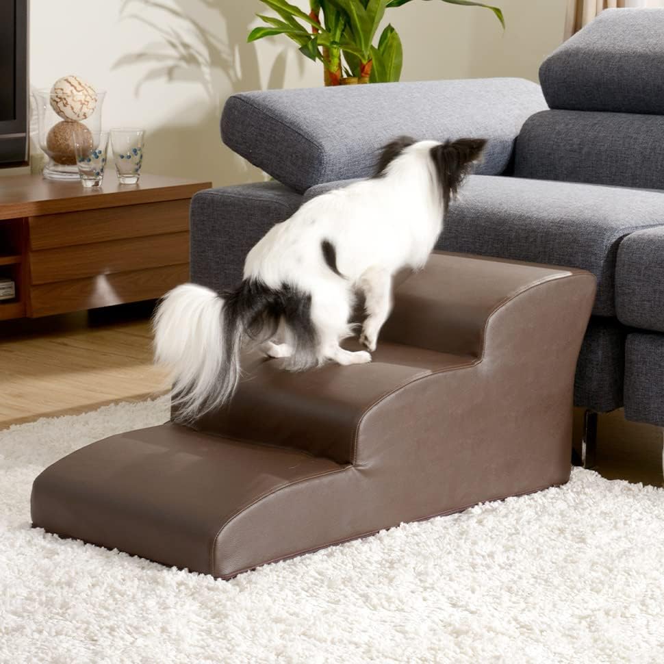 Cellutane A386a-a-a-677CML Dog Step, 3 Tiers, Vintage Camel, Chihuahua Model, PVC Leather