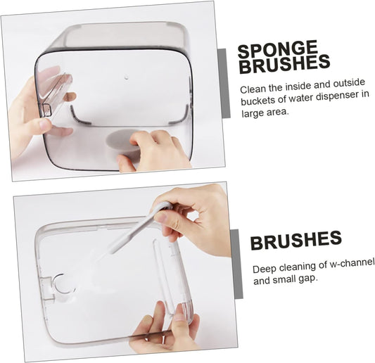 FRCOLOR 2sets Pet Water Fountain Cleaner Sponge Brushes for Easy Cleaning of Water Dispensers Portable and Convenient for Home Use