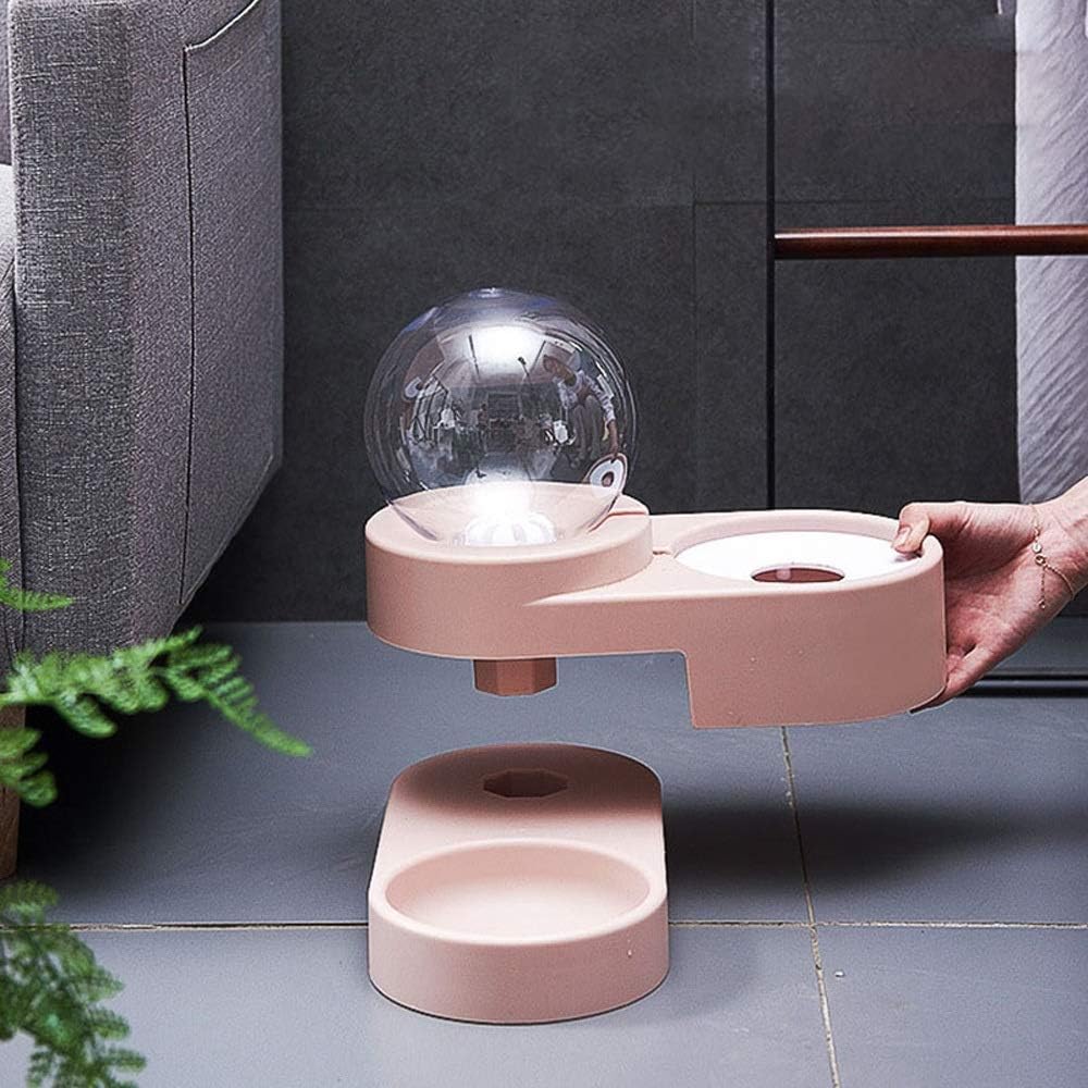 Dog Bowls Cats Water Fountain Automatic Pet Feeder for Dogs Cats 1.8L Pet Drinking Dispenser Dog Double Bowl (Color : Blue) (Pink)