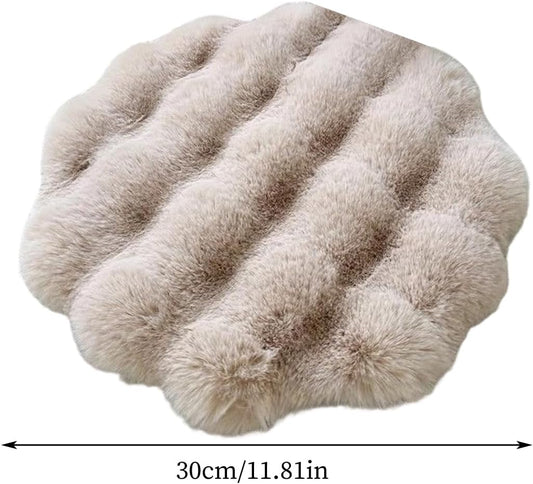 Pet Cushion - Round Machine Washable Anti Slip Mat | Warm Soft Crate Pad with Plush Filling & Non Skid Bottom for Camping, Travel, Shelter, Backyard, Balcony, RV, Kennel, Sofa and Floor Use
