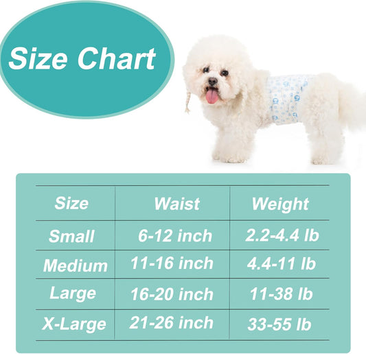 Disposable Dog Diapers Male,20 Count Adjustable Male Dog Wraps with Leak Proof Fit, Puppy Diaper Liners Ultra Absorbent Doggie Diapers for Male Dogs Incontinence, Excitable Urination
