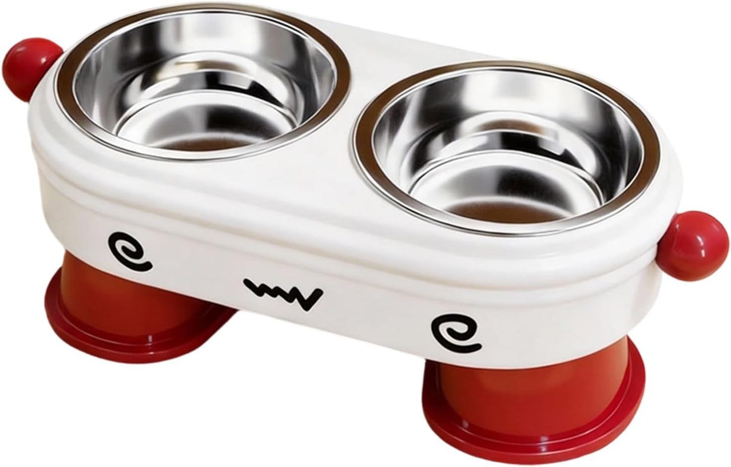 Elevated Dog Bowls, 2 in 1 Tilted Anti Slip Feeder Dish with Stand, Raised Pet Feeding Station, for Puppies Cats Kitten Small Pets, for Indoor Outdoor Use at Home, Travel Camping