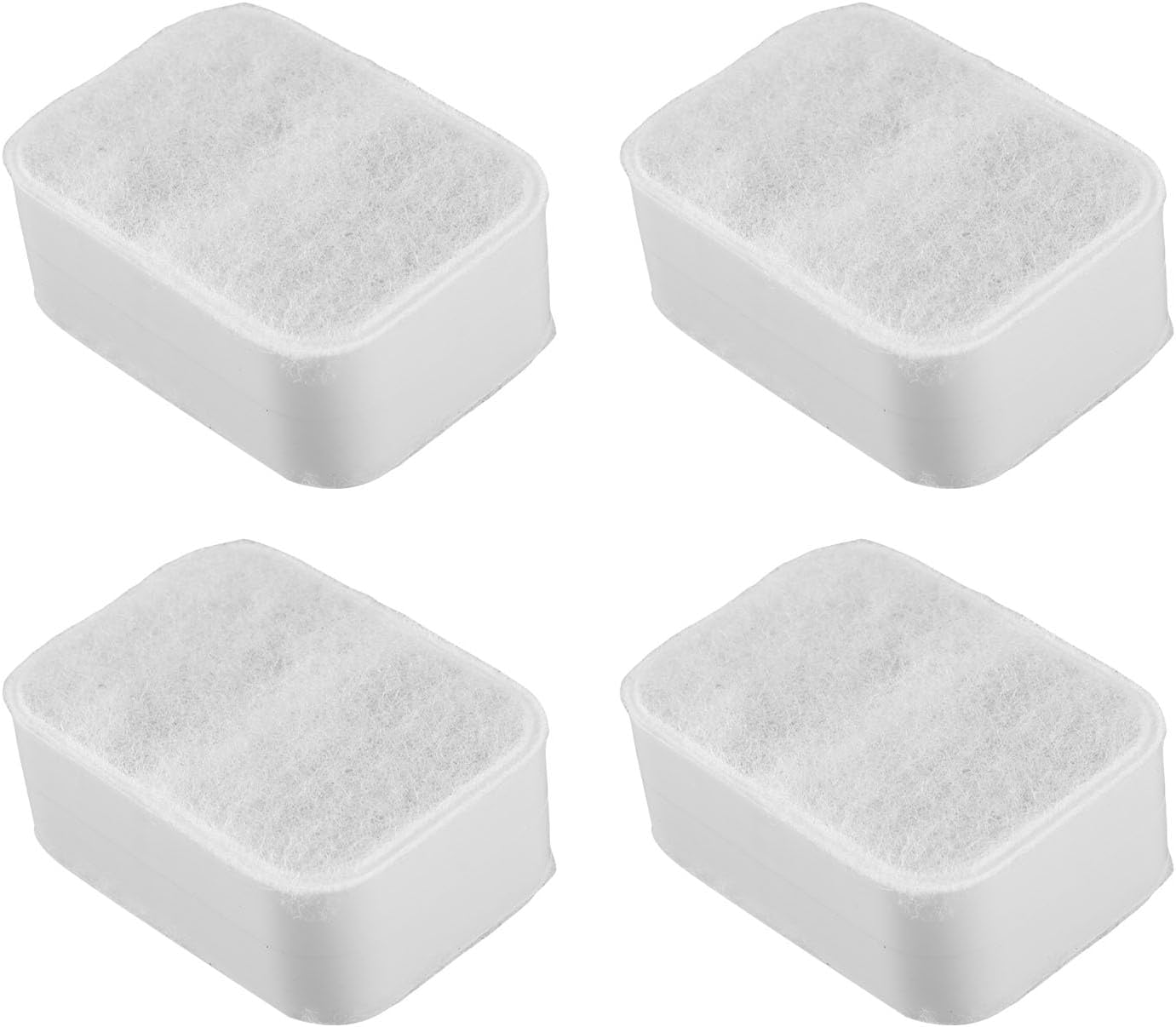 Cat Water Fountain Filters, 4Pcs Pet Water Fountain Replacement Filters Premium Activated Carbon and 1Pcs Foam Filters for Ceramic Cat Water Fountain Drinking Water Fountain Keep Water Fresh