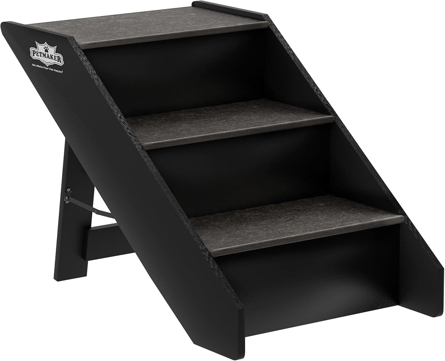 Pet Stairs – Safe and Durable Indoor or Outdoor Ramp with 3 Step Design – Cat or Dog Steps for Home and Vehicle by PETMAKER (Gray)