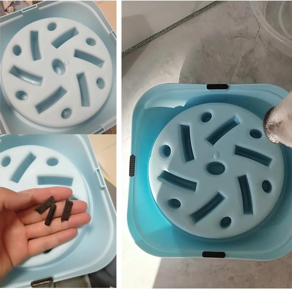 24 Pack Slow Feeder Non-Slip Feet Replacement Rubber Strip Bottom Pad Grips for Dog Bowl Turquoise Pet Cat Puppy Puzzle Slow Eating Feeders