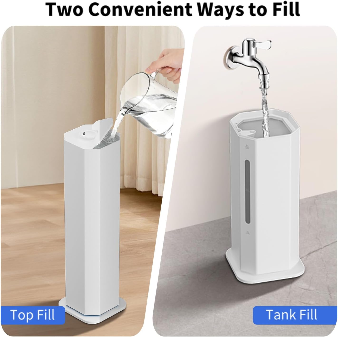 Humidifiers for Bedroom - GloryAir 2.38Gal/9L Top Fill Cool Mist Humidifier for Large Room 500ftยฒ 120H Last with Auto Mode 7-Color Light Humidistat Aroma Box Quiet Humidifiers for Plants Baby & Adults