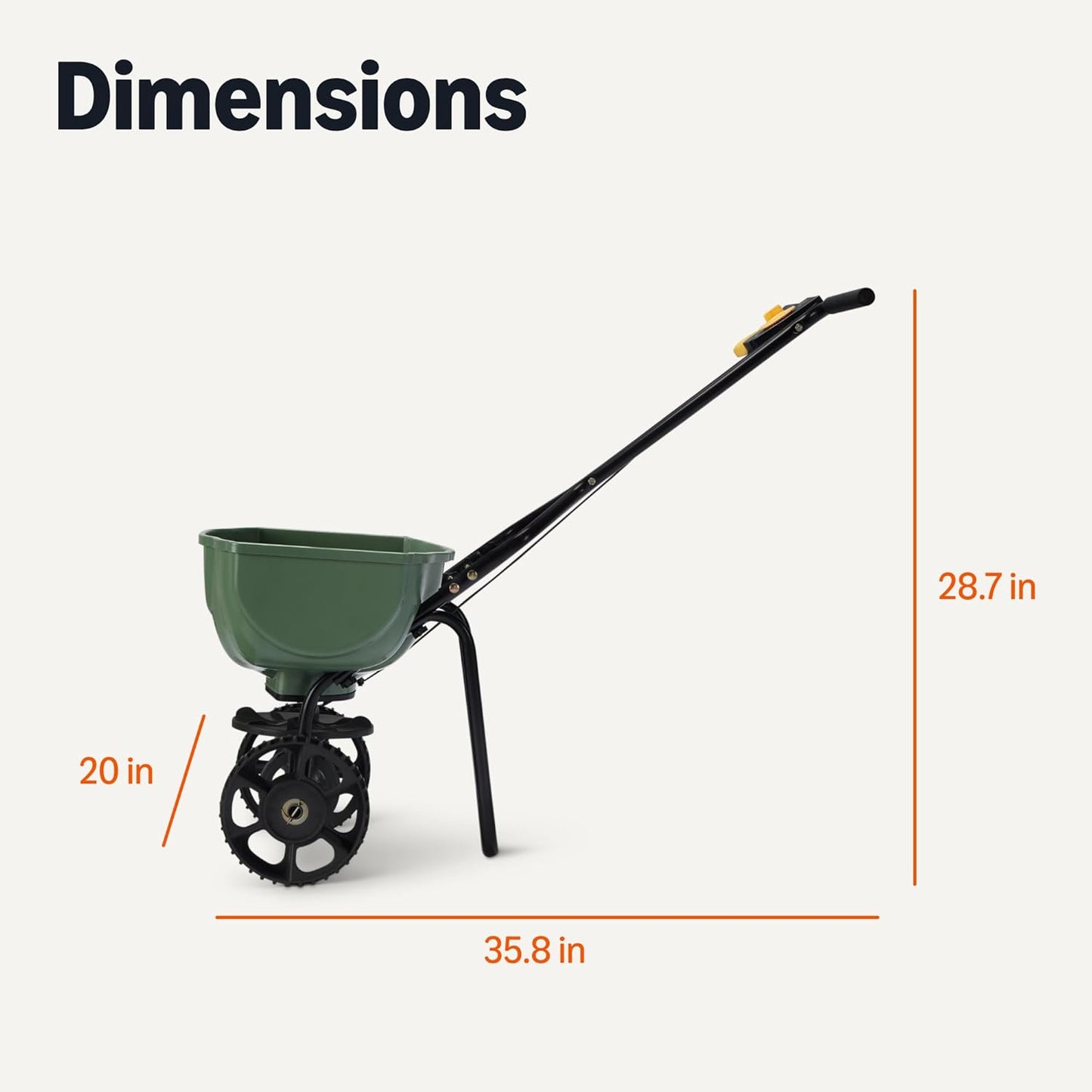 Amazon Basics Fertilizer Spreader for Lawn, 33 Pounds, 0.53 Cubic Feet, All Season, 1-Pack