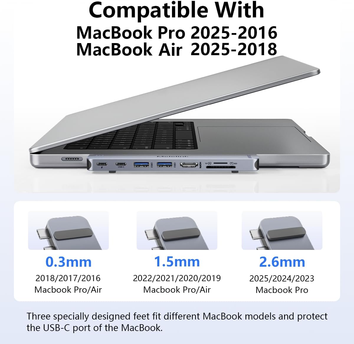 USB C Hub Adapter for MacBook Pro/Air M5 M4 M3 M2 M1 2025-2018 13" 15" 16", Mac Multiport Adapter, 8 in 2 MacBook Accessories Dongle with HDMI 4K, Thunderbolt 3, USB C&A Data Ports, SD TF Card Reader