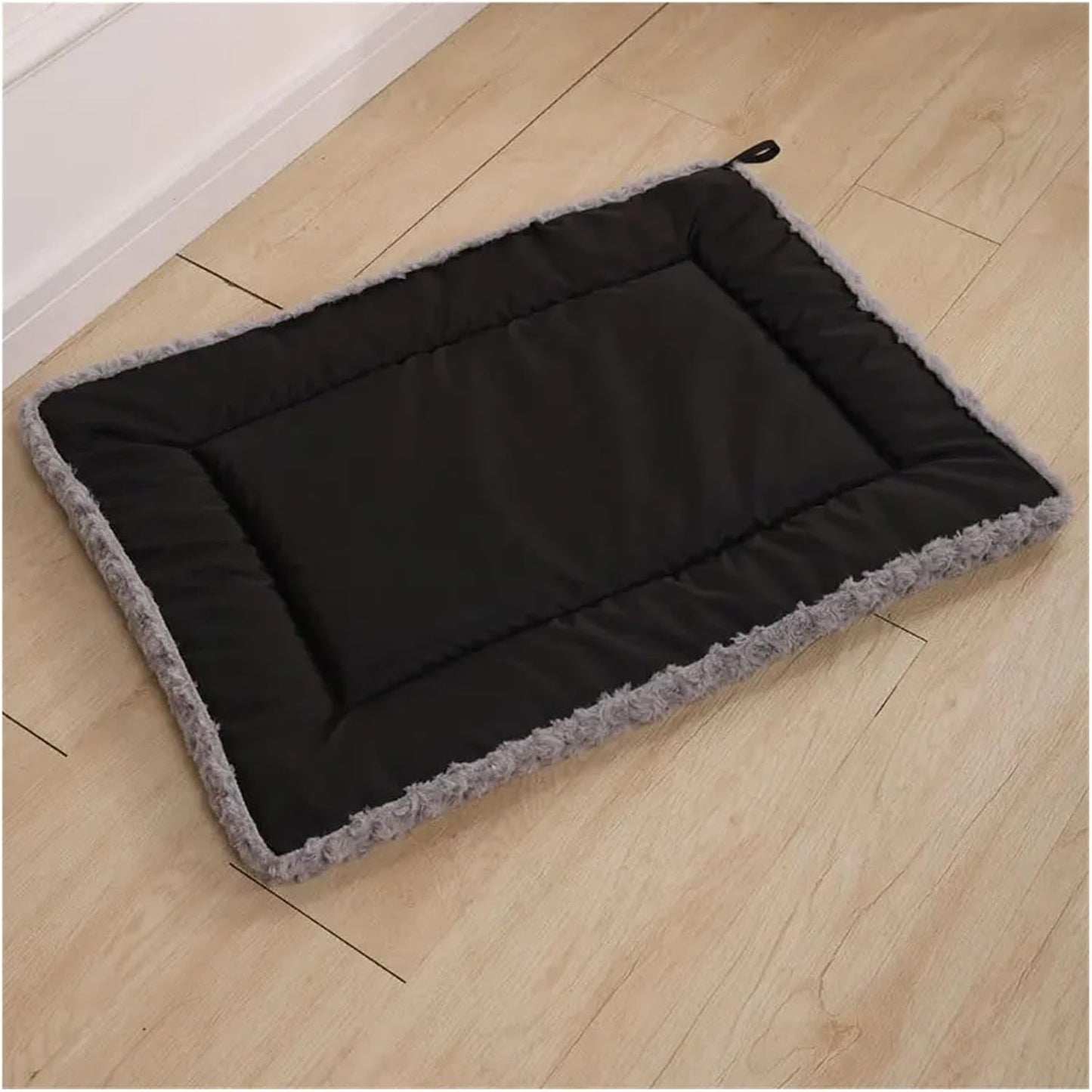 Washable Double Sided Pet Bed Dog Crate Pad Mat Plush Puppy Cats Pillows for Medium Dogs Soft Fluffy Dog Carpet Suit for Winter(Black,M 70X50CM)
