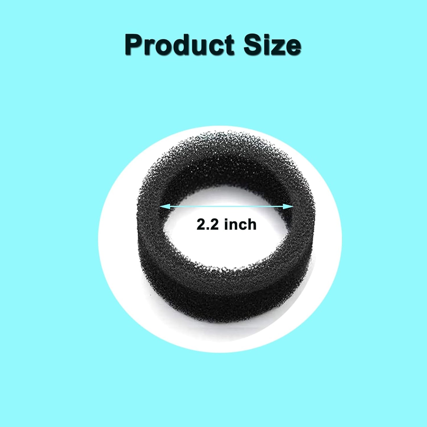 8 Pieces Pet Fountain Foam Filters Round Sponge Black Filter Foam Pet Cat Fountain Replacement Filter for 2.5 L/ 84 oz Stainless Steel Cat Fountain Pet Drinking Water