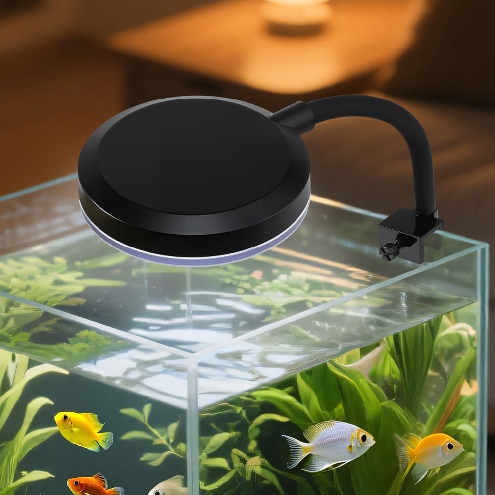 Clip On Aquarium Light 8W LED Fish Tank Light with Full Spectrum & Dimmable Brightness USB Moving Aquarium Lamp for 1-5 Gallon Betta Fish Tanks