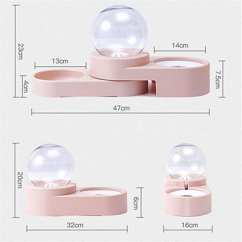 Pet Dog Bowls Cats Water Fountain Automatic Pet Feeder for Dogs Cats 1.8L Pet Drinking Dispenser Dog Double Bowl (Color : Blue) (Pink)