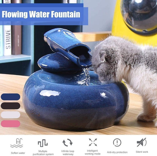 Fountain Cat Fountains Drinking,Pet Water Dispenser,Automatic Water Bowl for Pets,Water Fountain for Cats,Dogs,Birds,Small Animals Pet Water Dispenser (Color : Blue)