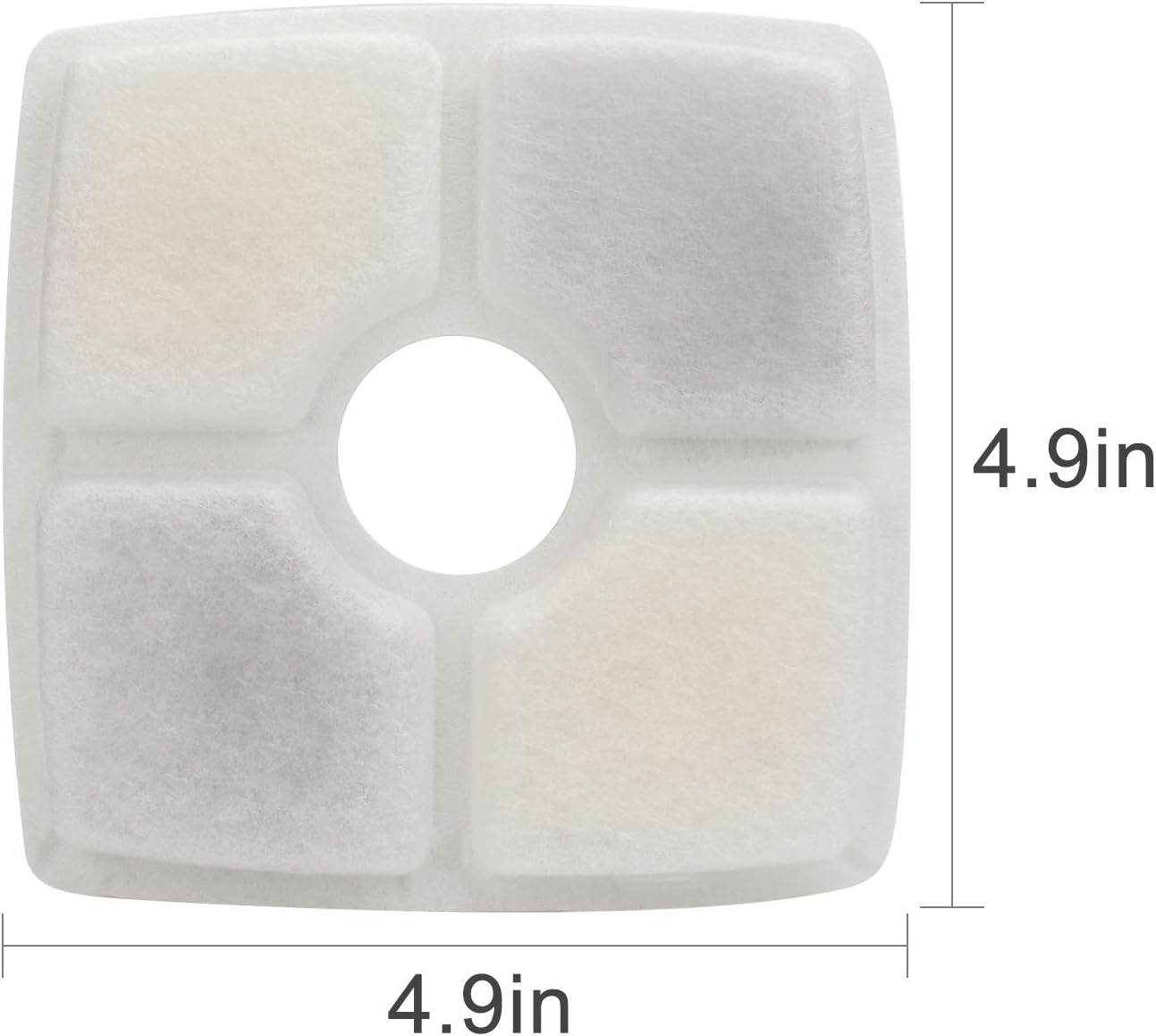 Wonder Creature Cat Water Filter, Cat Fountain Filter Replacement, 8 Square Carbon Filters and 4 Upgraded Sponge Foam Filter for Cubic Stainless Steel Top Cat Fountain