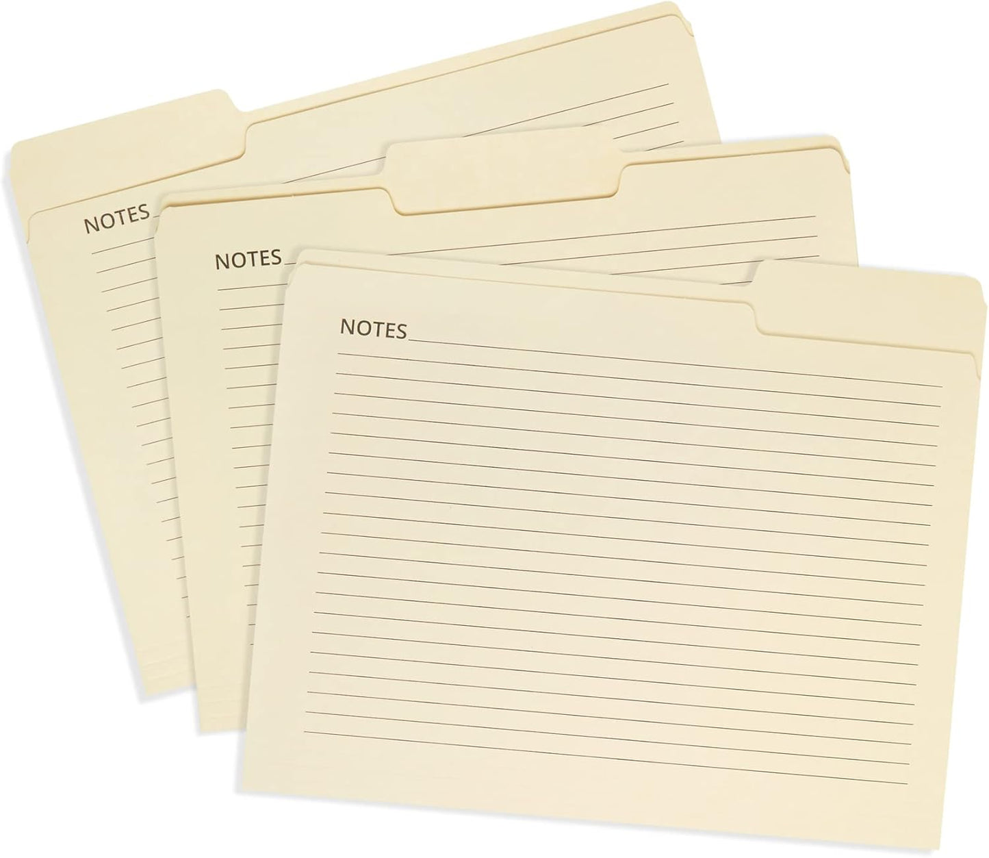 25 Blue Summit Supplies Manilla Folders, 8.5" x 11", Letter Size, 1/3 Cut Tab, with Notes, Great for Organizing and Easy File Storage, 25 Pack