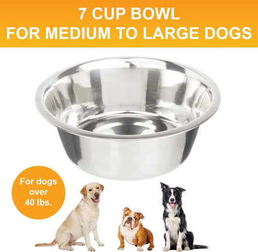 Neater Pet Brands 7 Cup (56 oz.) Stainless Steel Dog Bowls, Set of 2 Neater Feeder Replacement Bowls (M/L Express, Large Deluxe Models), Dog Food Bowl & Water Bowl, Dishwasher Safe Metal Dish for Dogs
