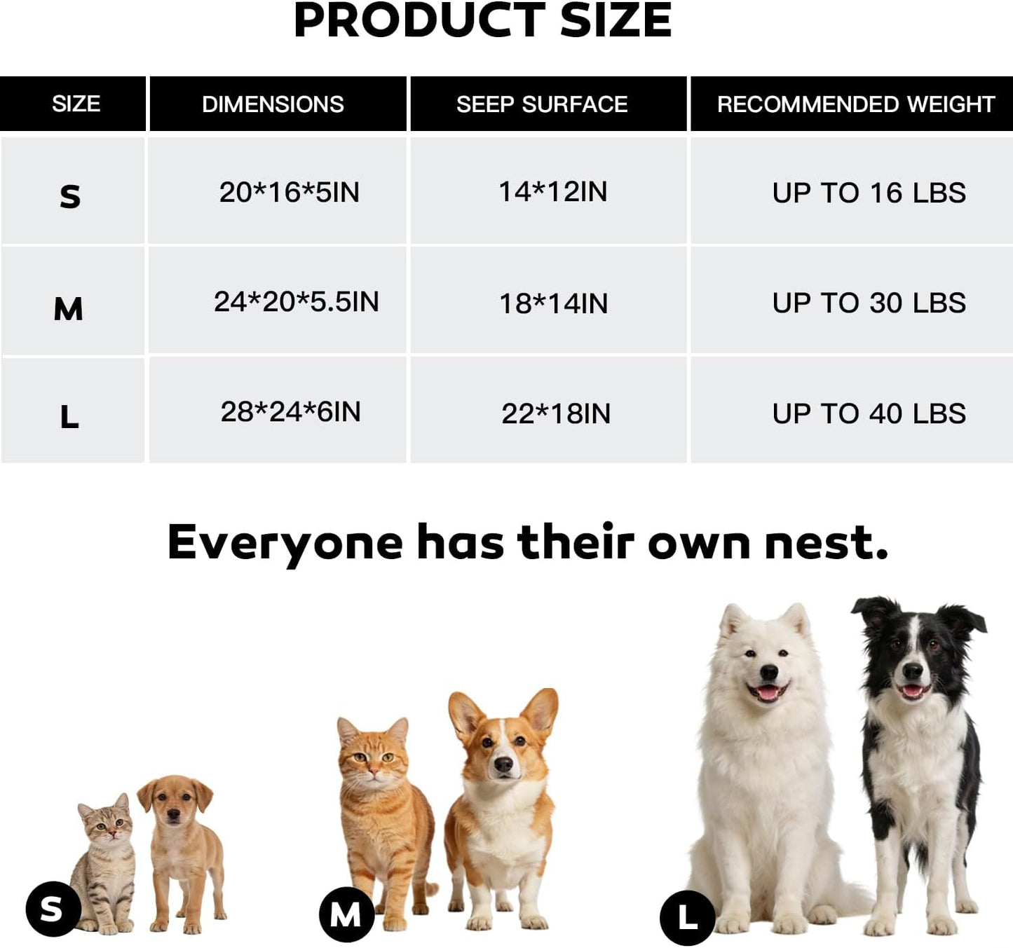 Dog Beds for Small Medium Large Dogs & Cats - Rectangle Orthopedic Washable Pet Bed with Non-Slip Bottom | Durable Calming Sofa for Indoor Cats & Puppies | Multiple Sizes & Breathable Design,Grey,S