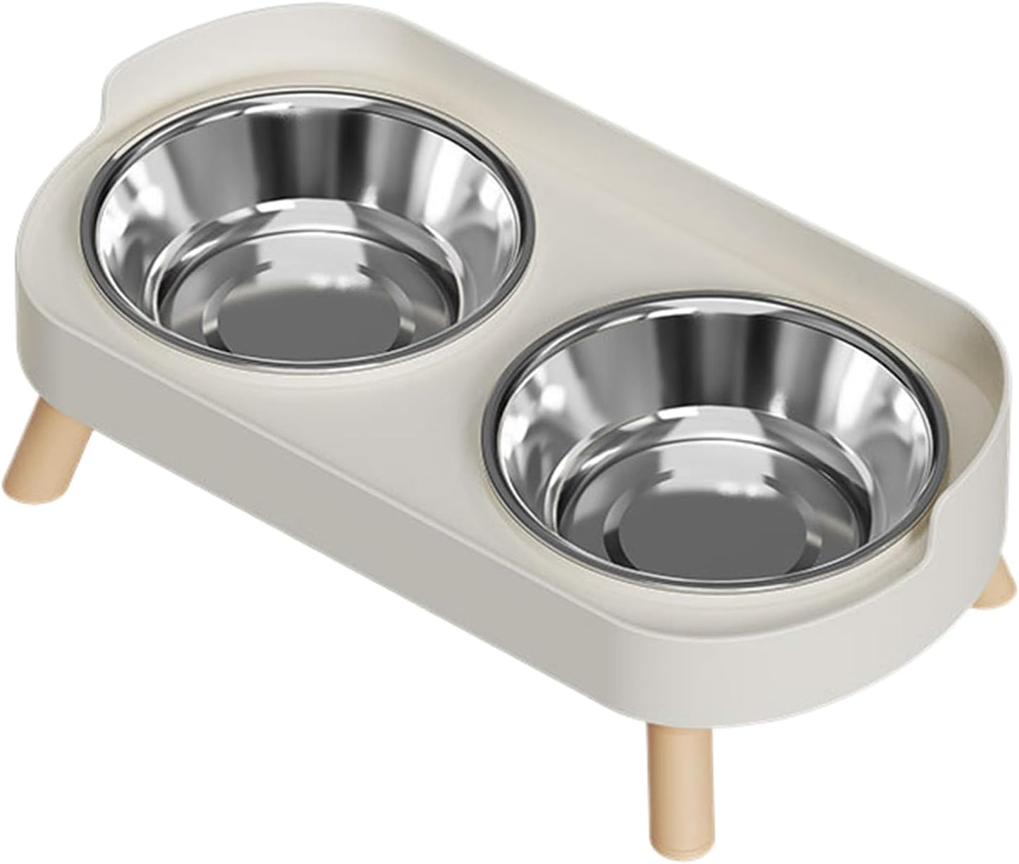Elevated Pet Food Bowls - Stainless Steel Cat Dishes, Raised Stand with Comfortable Height, Kitten Feeding Set with Non-Slip Base, Dog Cat Dining Station, Food Bowls for Home Apartment Garden Patio