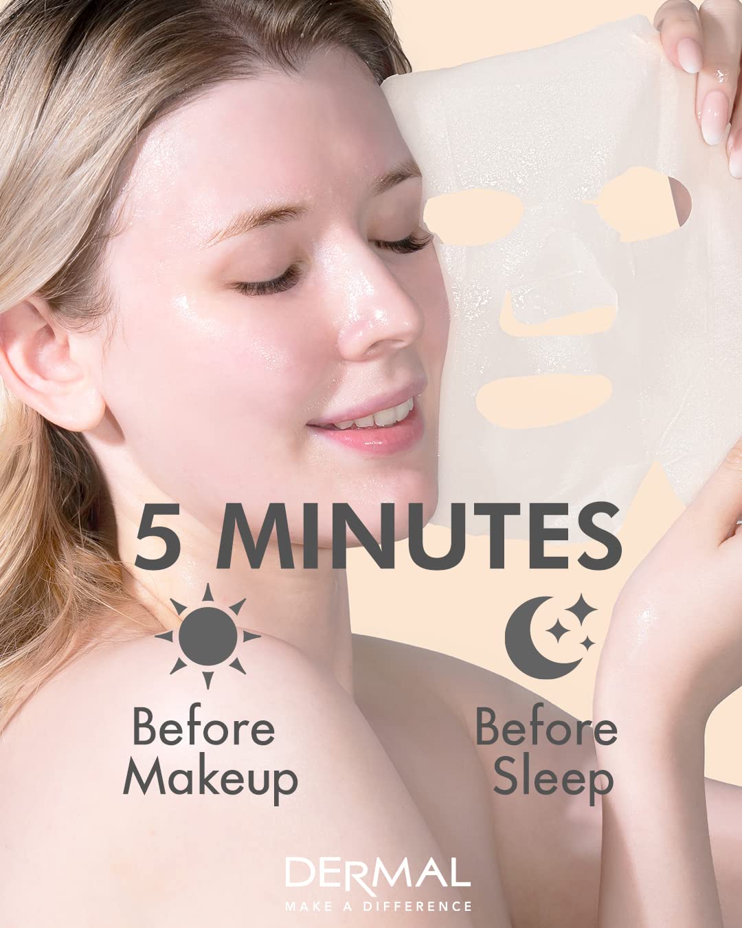 DERMAL 48 Combo Pack Made in Korea Facial Mask – 20+ Years of K-Beauty Experience, Premium Quality Korean Sheet Masks for Daily Skincare Routine